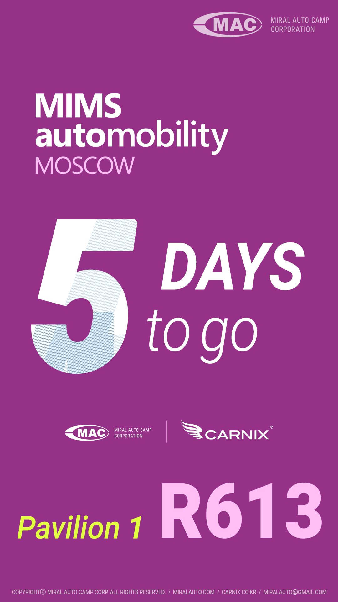 MIMS Automobility Moscow 2025 - 5days to go
